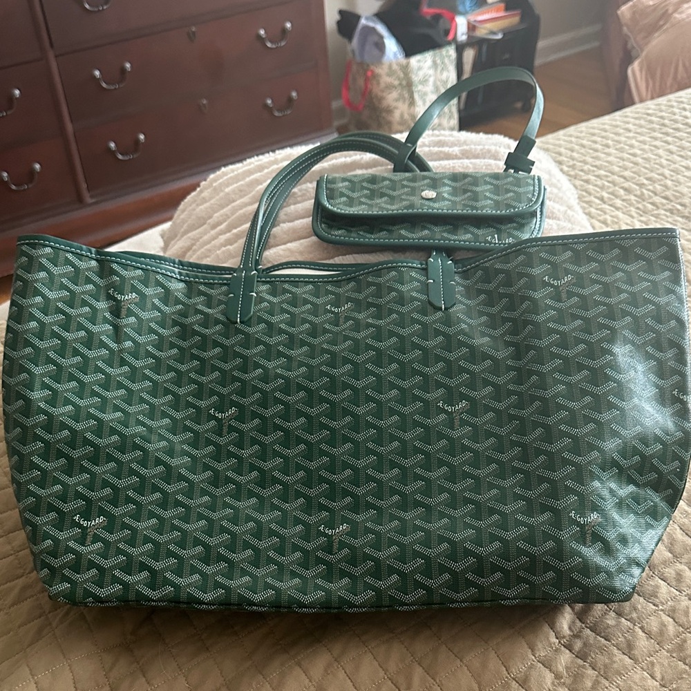 Goyard Emerald Green Tote with Matching Pouch